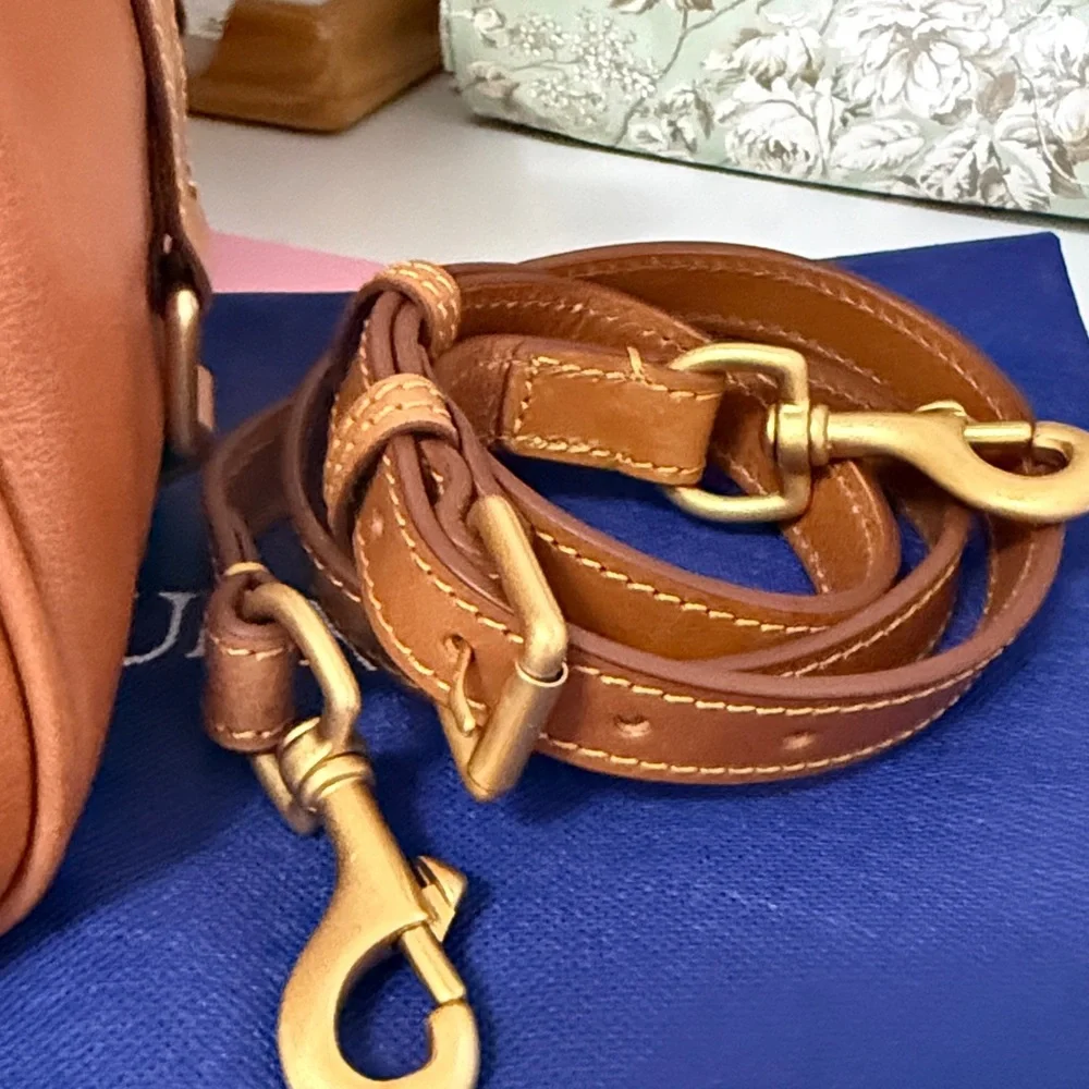 Dooney & Bourke Caramel Leather Satchel with Tassel - Picture 13 of 13
